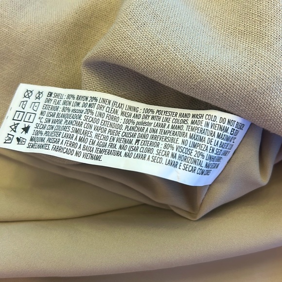 Forever 21 Tan Brown Beige Faux Mini Wrap Linen Skirt sz M EUC Sexy Simple - Picture 11 of 16